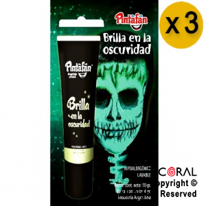 MAQUILLAJE ARTISTICO CREMA POMO BRILLA EN LA OSCURIDAD 10gr (PACK X 3 UNID) X 1